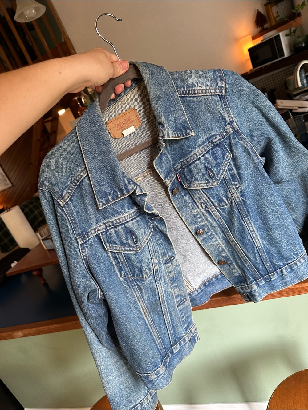 Vintage Levi's Blue Denim Trucker Jacket - Women's Cropped